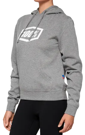100% Women's Icon Hoodie - Heather Gray - Large 20031-00006