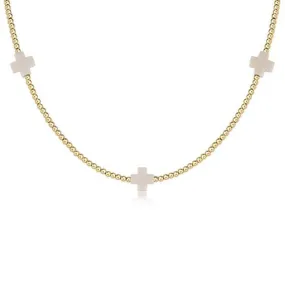 15" Choker Sig. Cross - Off Wht. 2mm