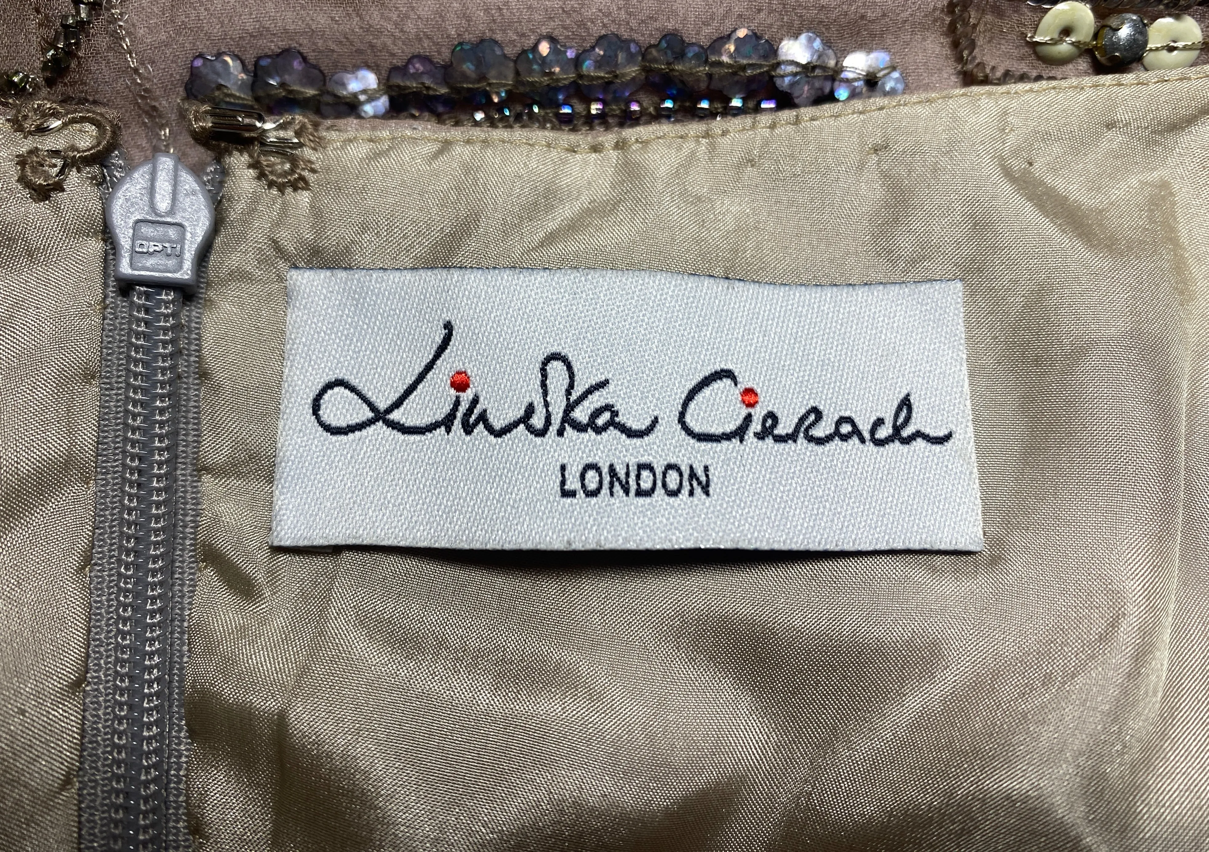 1990s Lindka Cierach Couture Beaded Shift Dress
