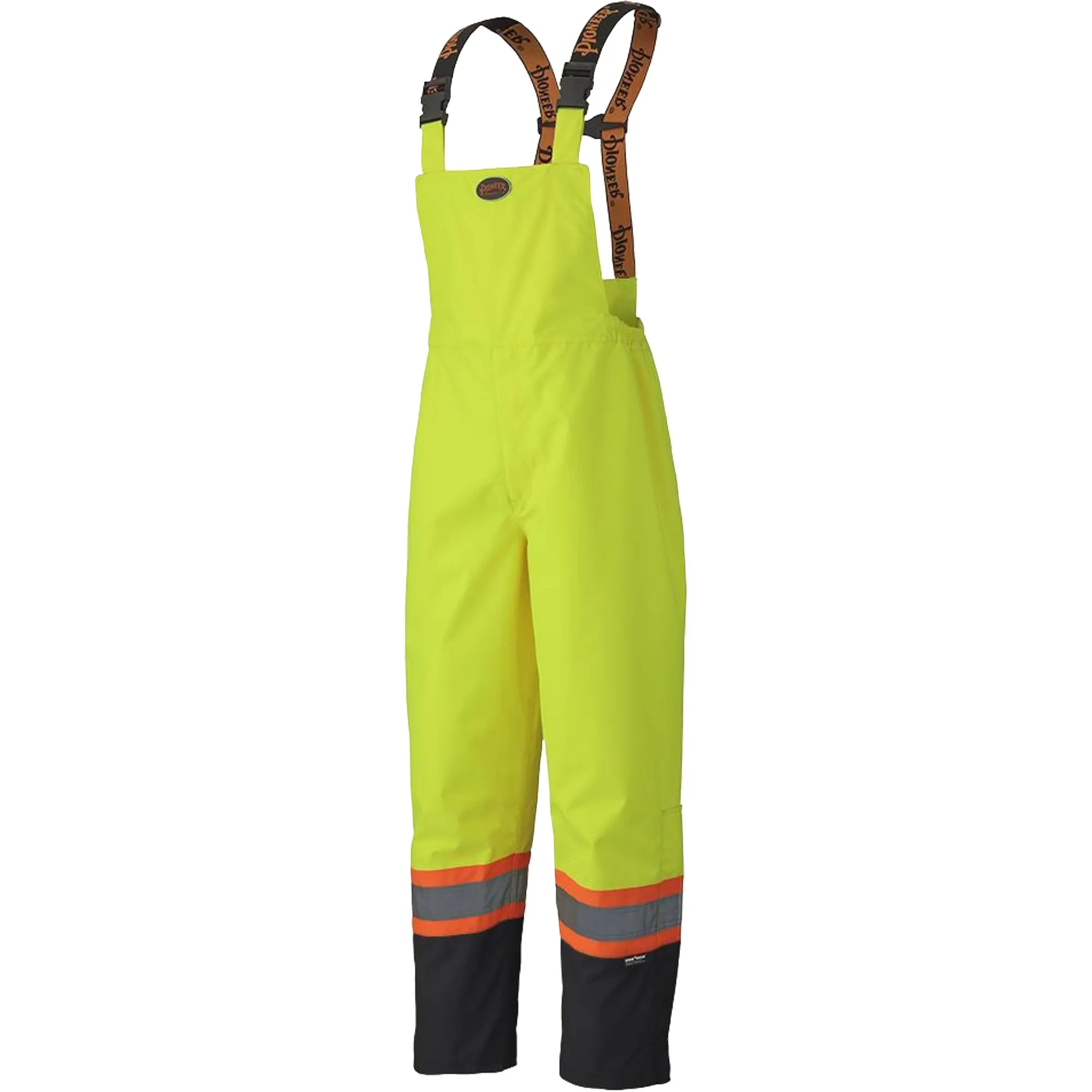 300D Trilobal Ripstop Waterproof Bib Pants, Polyester, 2X-Large, High Visibility Lime-Yellow