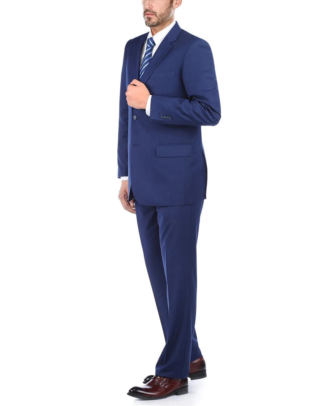 (38L, 56L) Regular Fit 2 Piece Blue Suit