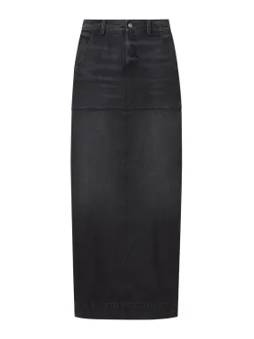 A.L.C. Hunter Denim Maxi Skirt in Washed Black