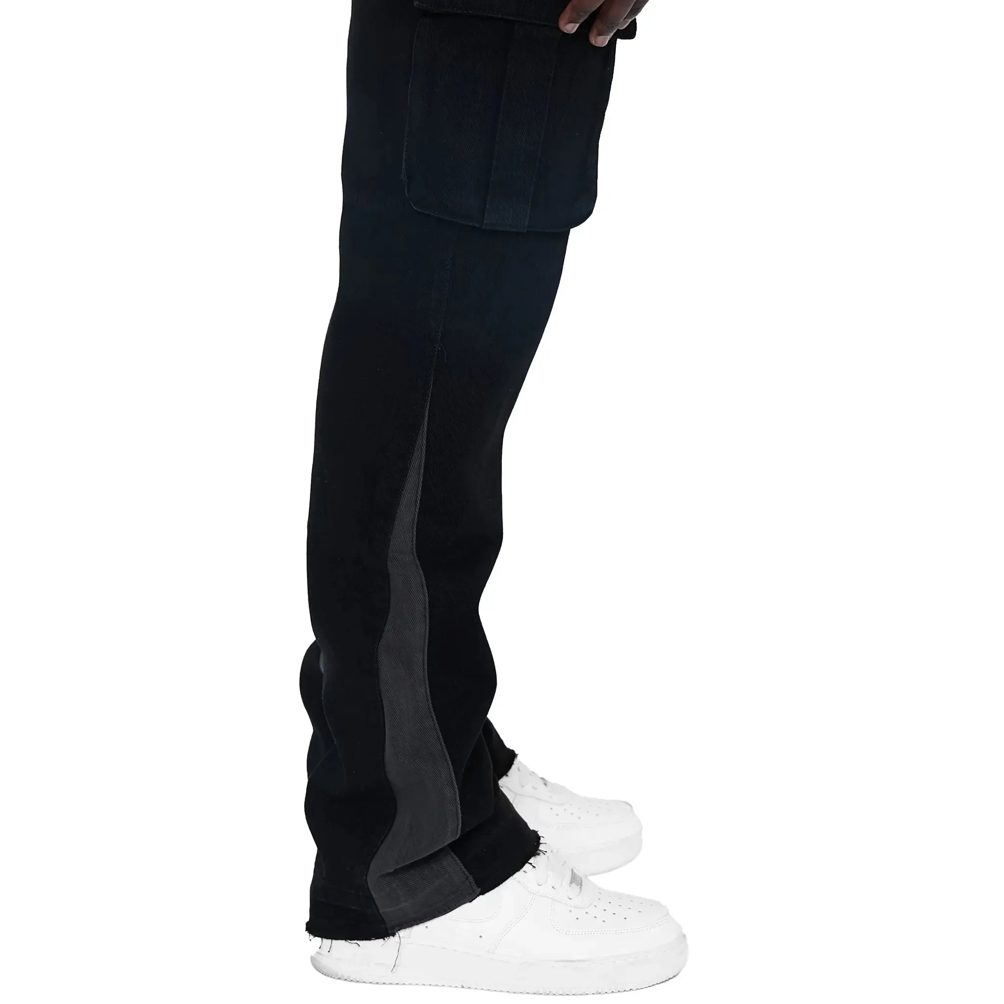 Amicci Renzo Flare Cargo Pants Black