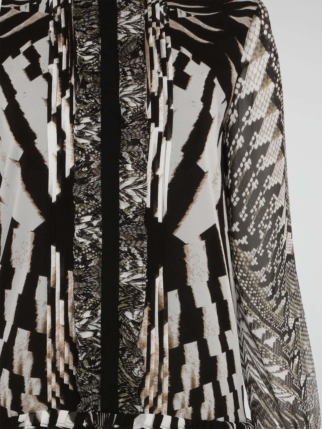 Animal Print Pleated Shirt Dress