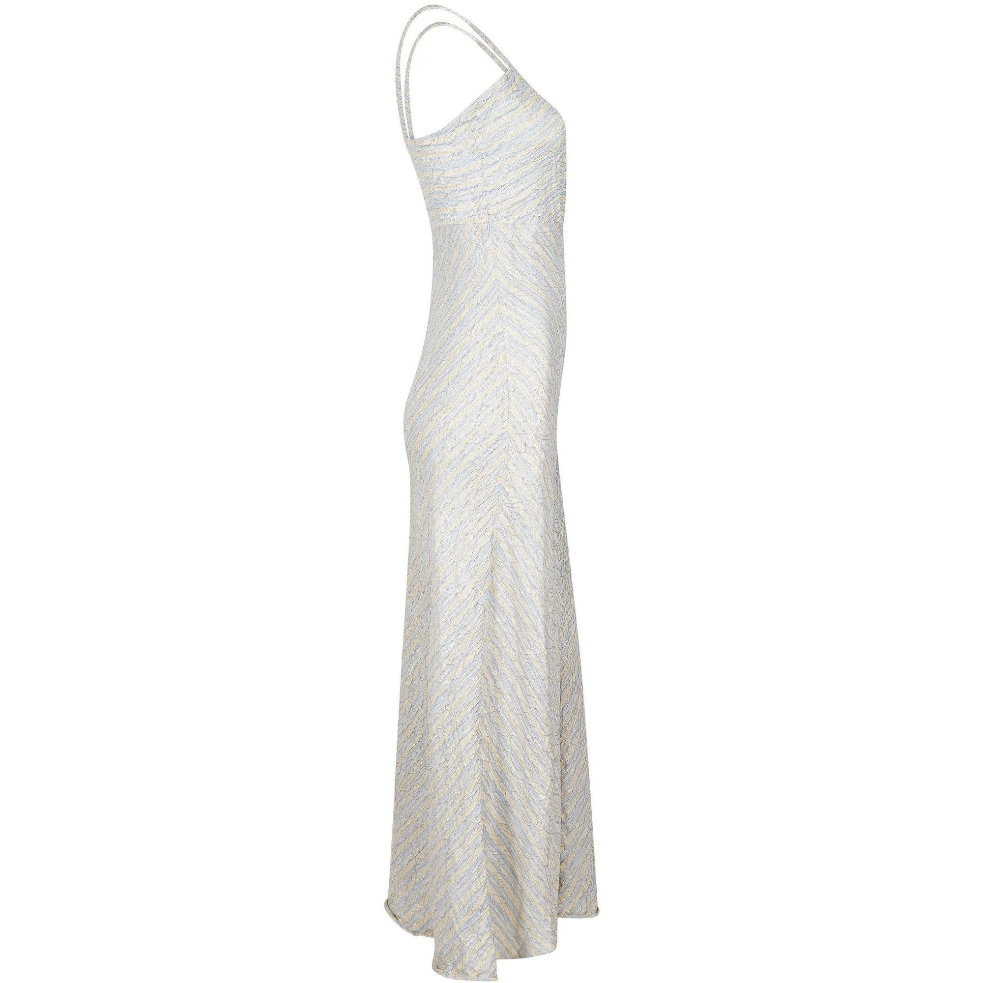 ARCHIVE - 1930s Silver Lamé Bias Cut Gown With Empire Waistband and Matching Jacket
