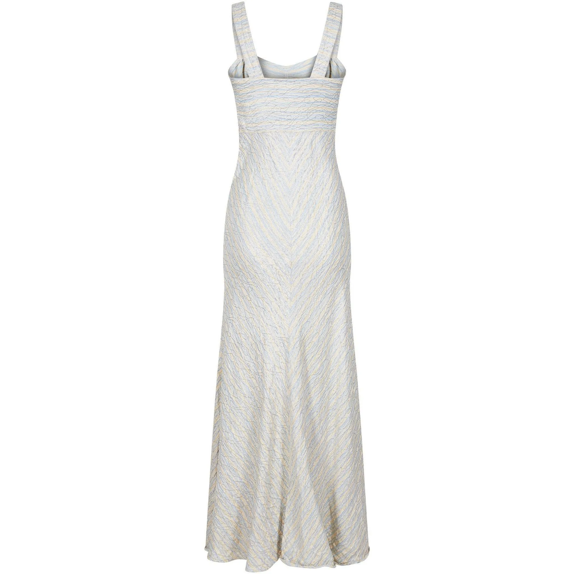 ARCHIVE - 1930s Silver Lamé Bias Cut Gown With Empire Waistband and Matching Jacket