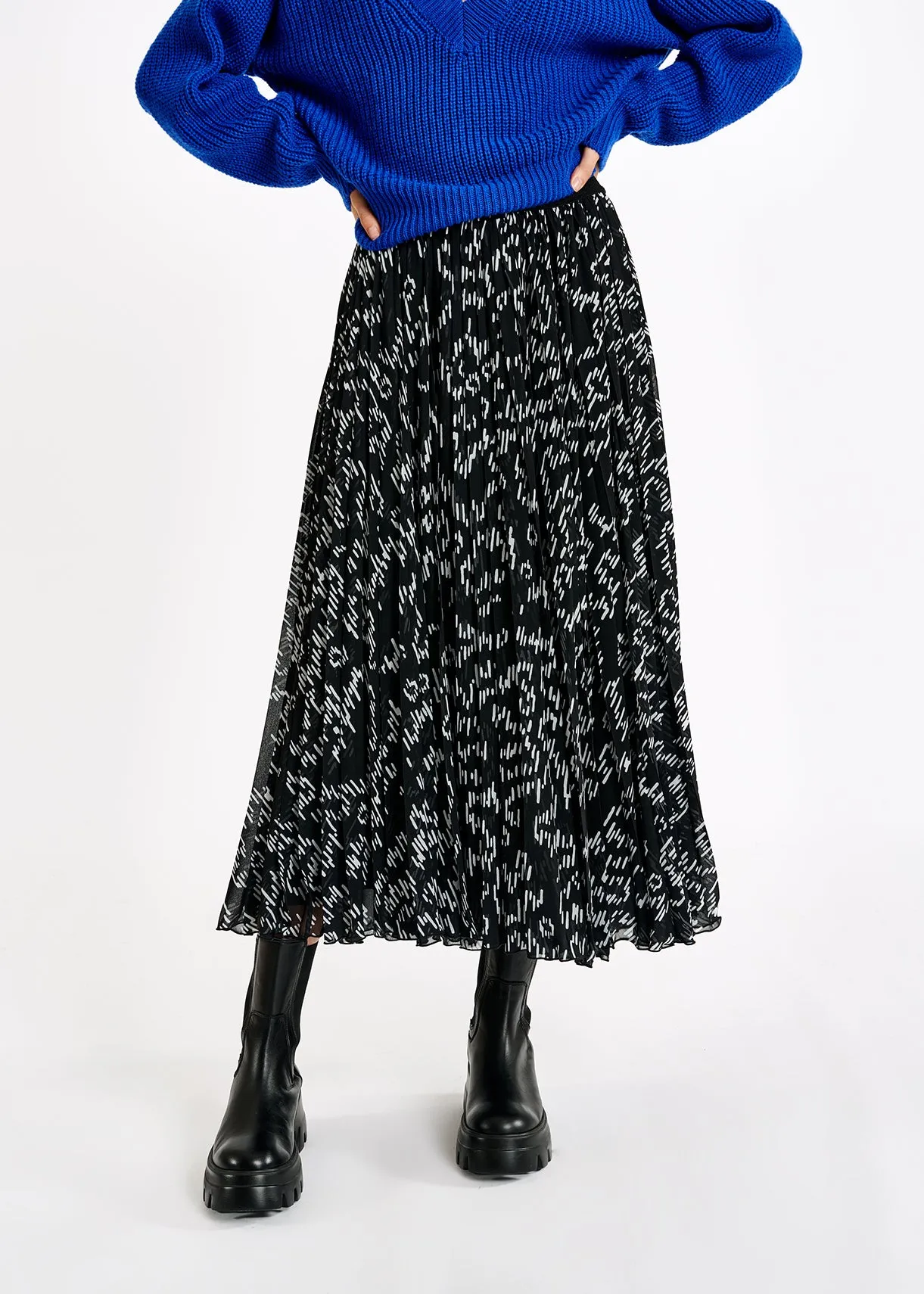 Atelevision plissé midi skirt