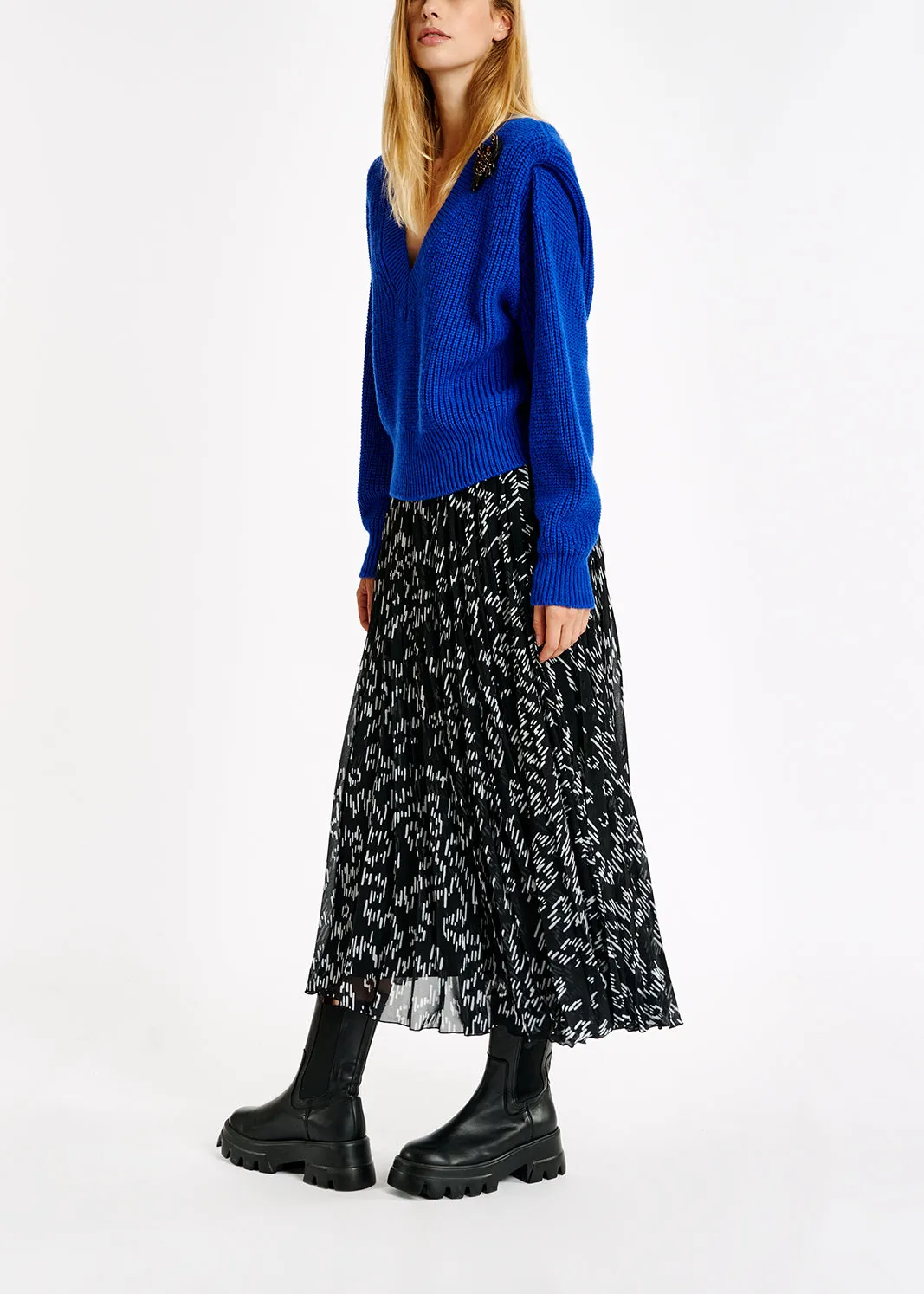 Atelevision plissé midi skirt