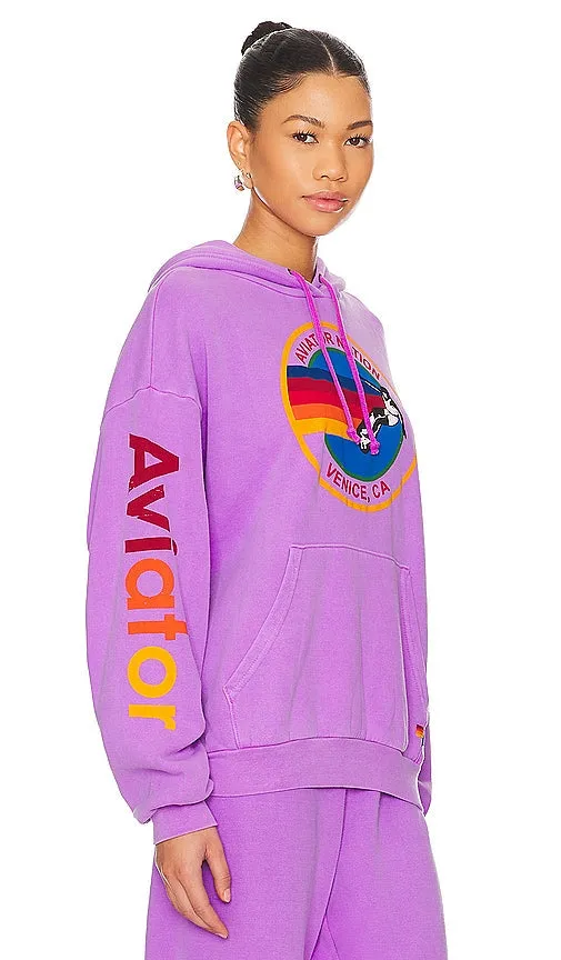 Aviator Nation Relaxed Pullover Hoodie in Purple