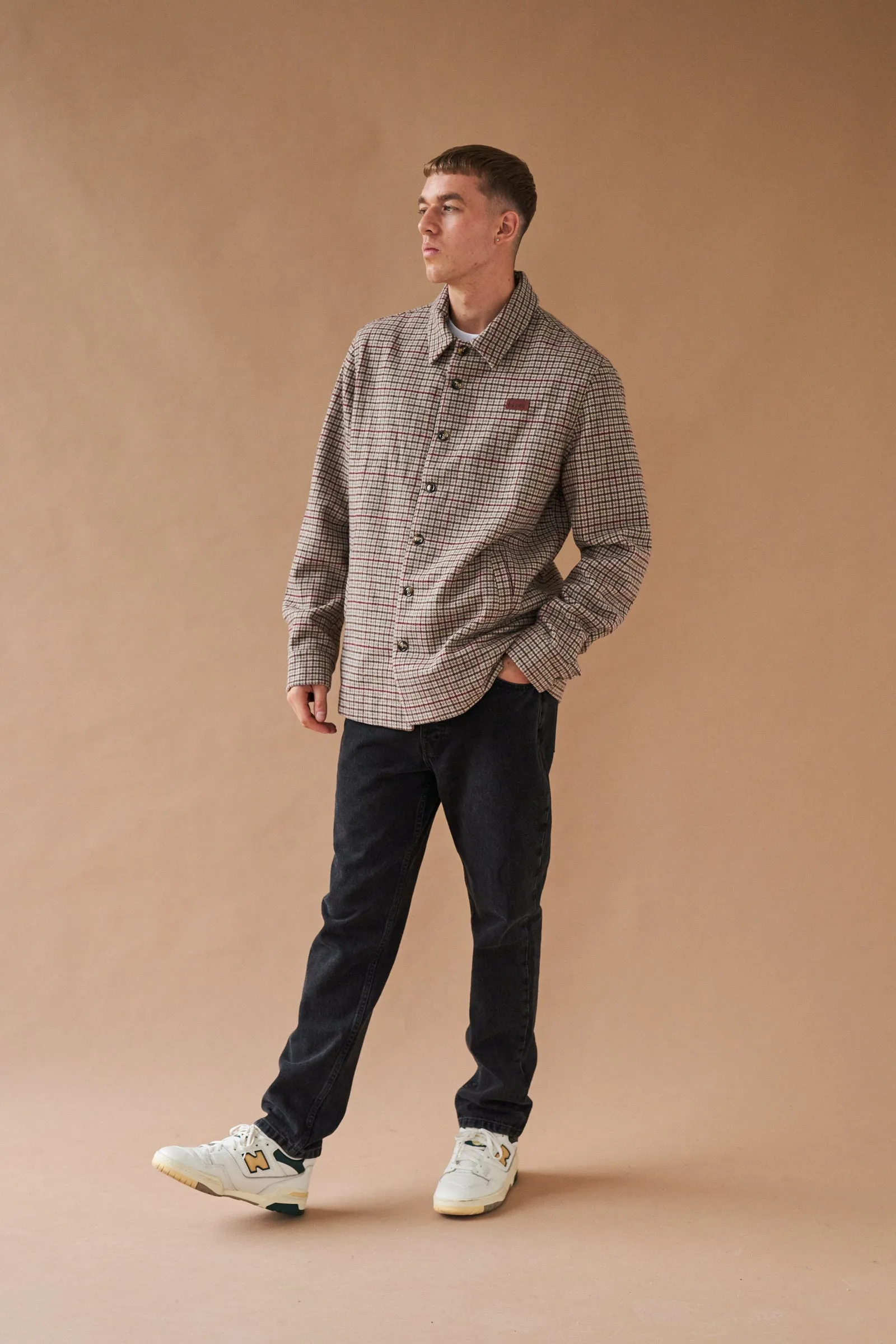 AXEL WOOL DOGTOOTH COACH JACKET