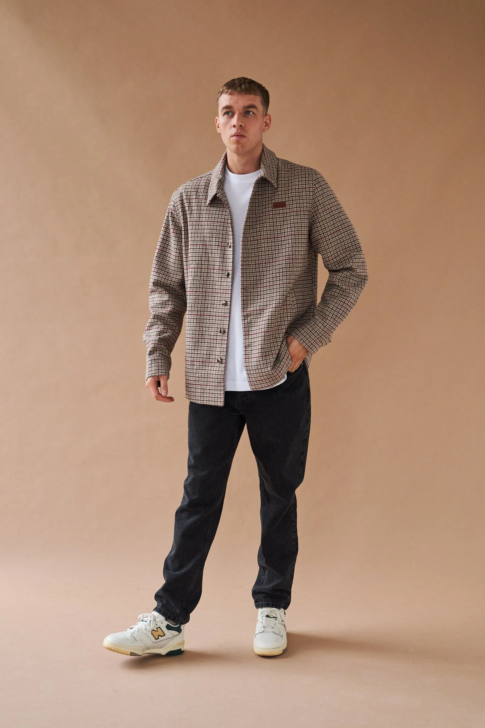 AXEL WOOL DOGTOOTH COACH JACKET