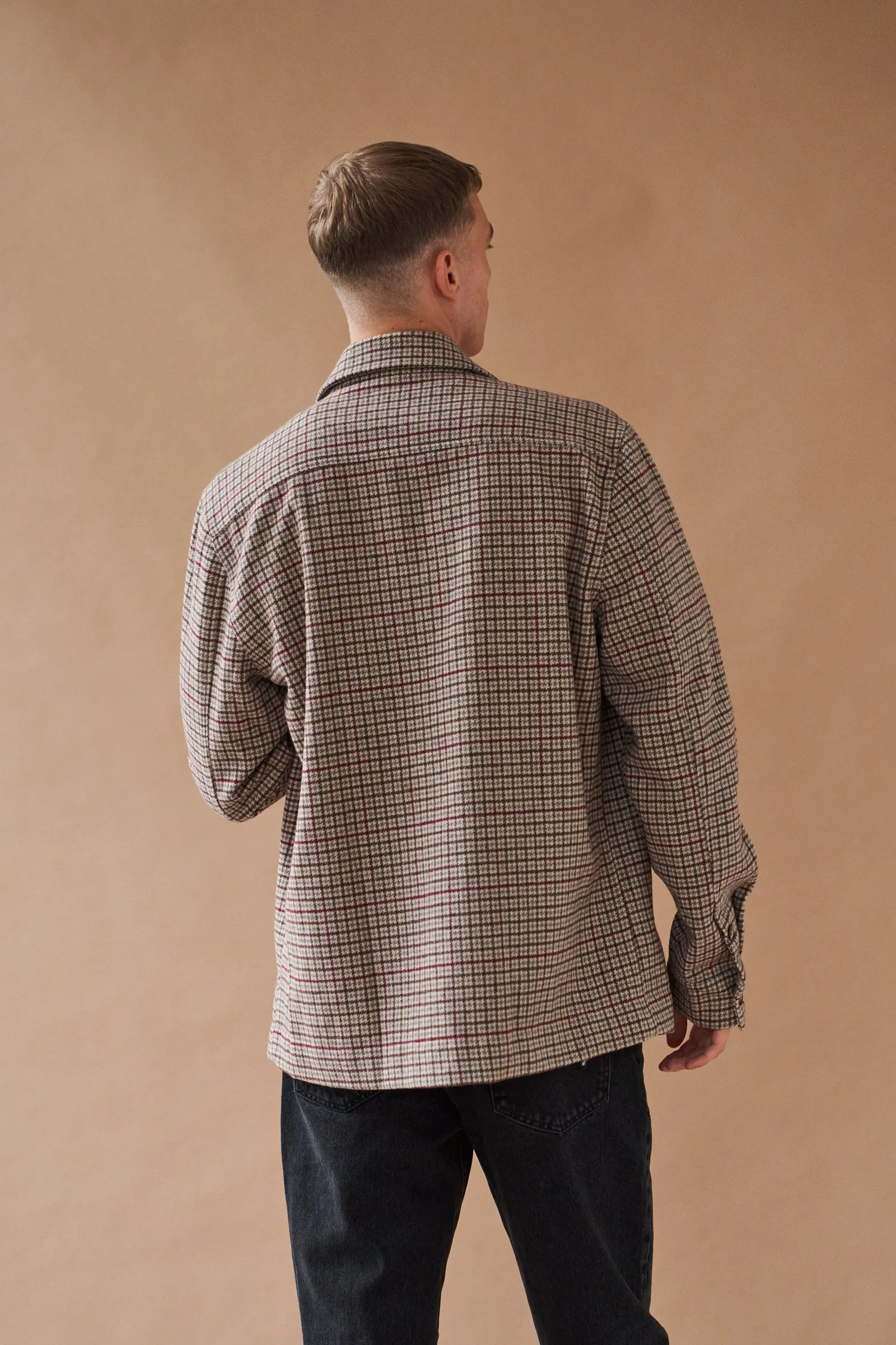 AXEL WOOL DOGTOOTH COACH JACKET