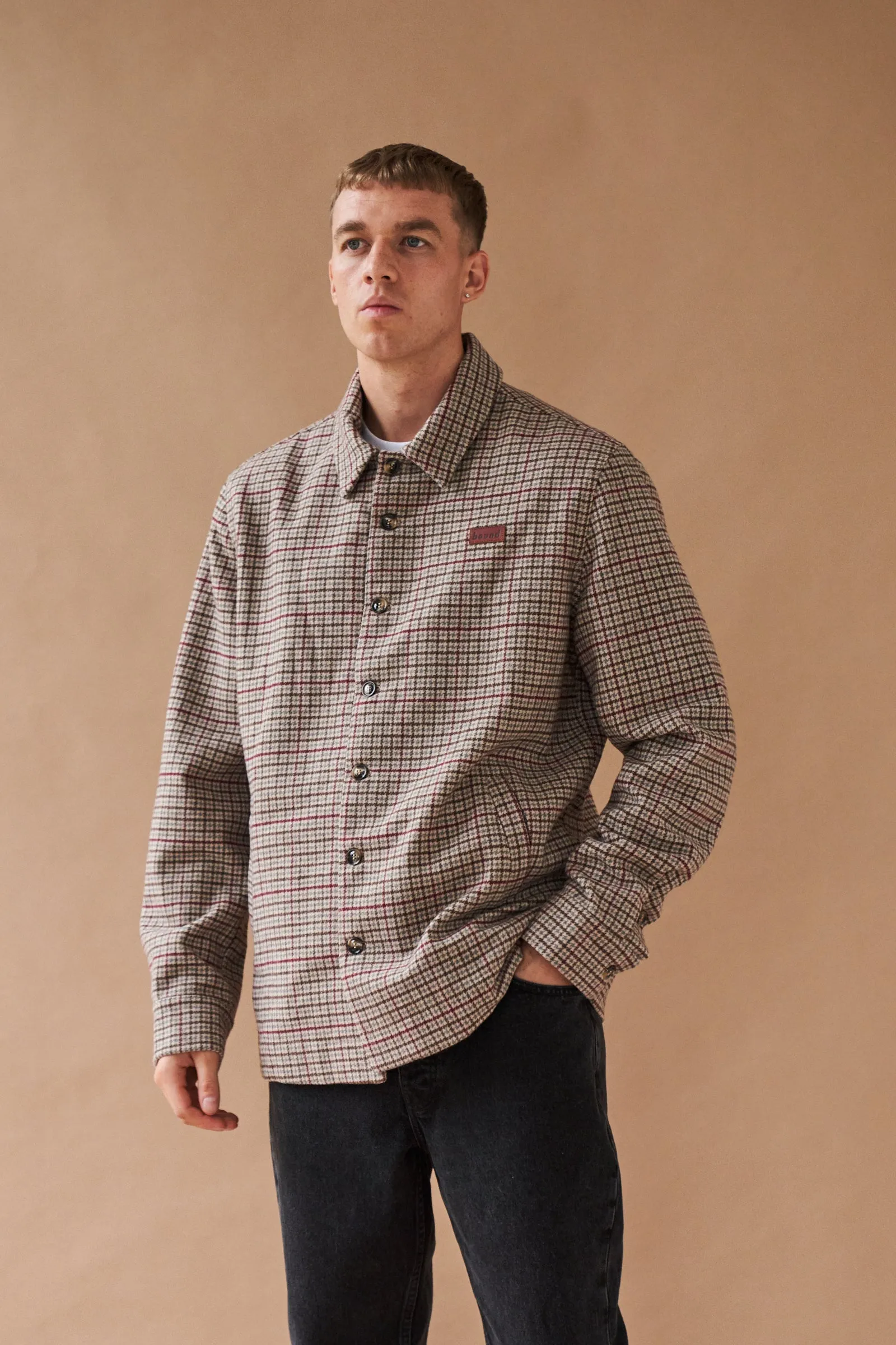 AXEL WOOL DOGTOOTH COACH JACKET
