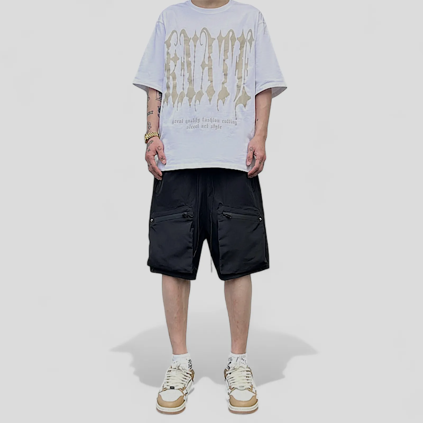 Baggy fit large front pocket cargo pants