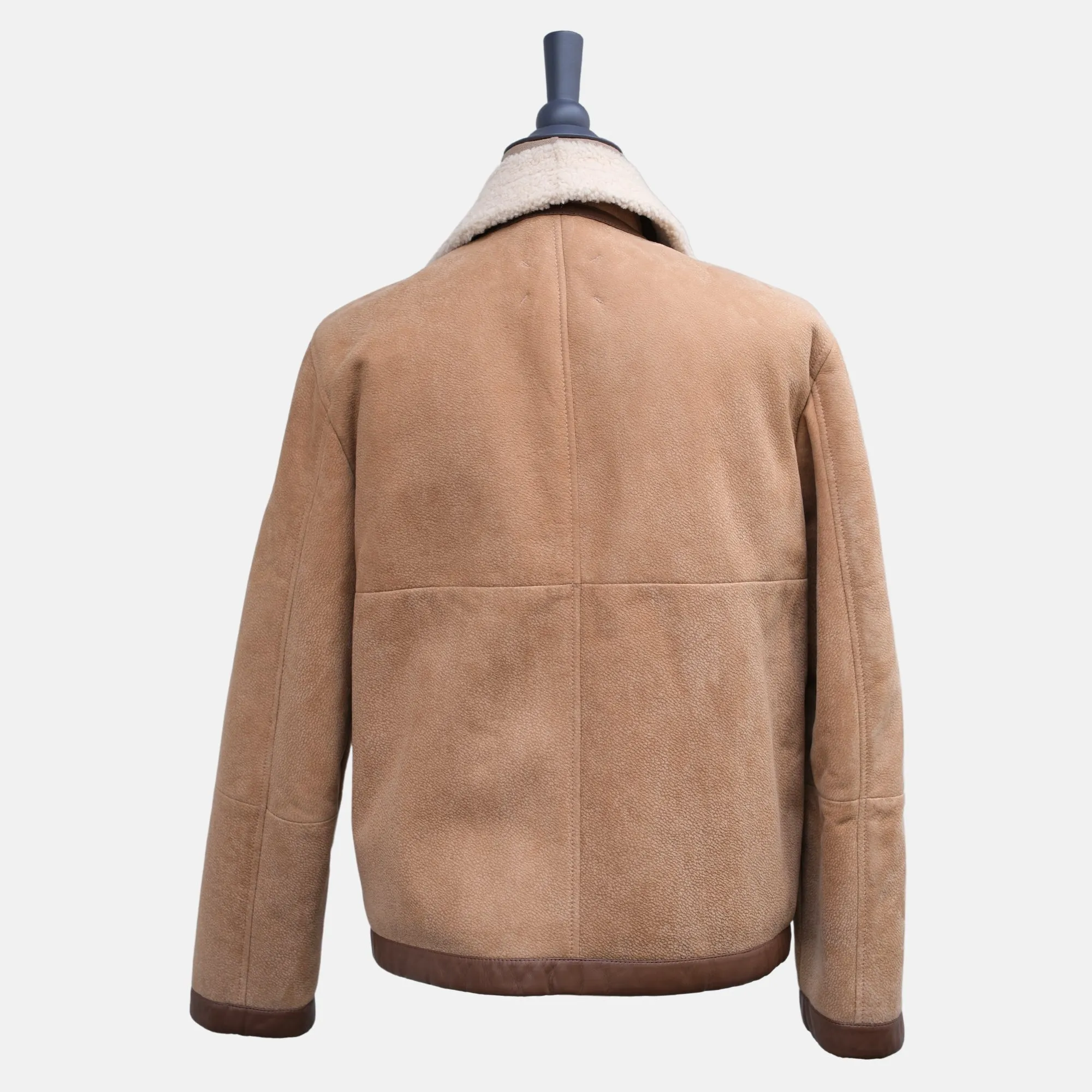 Beige/Brown Shearling Jacket (M)
