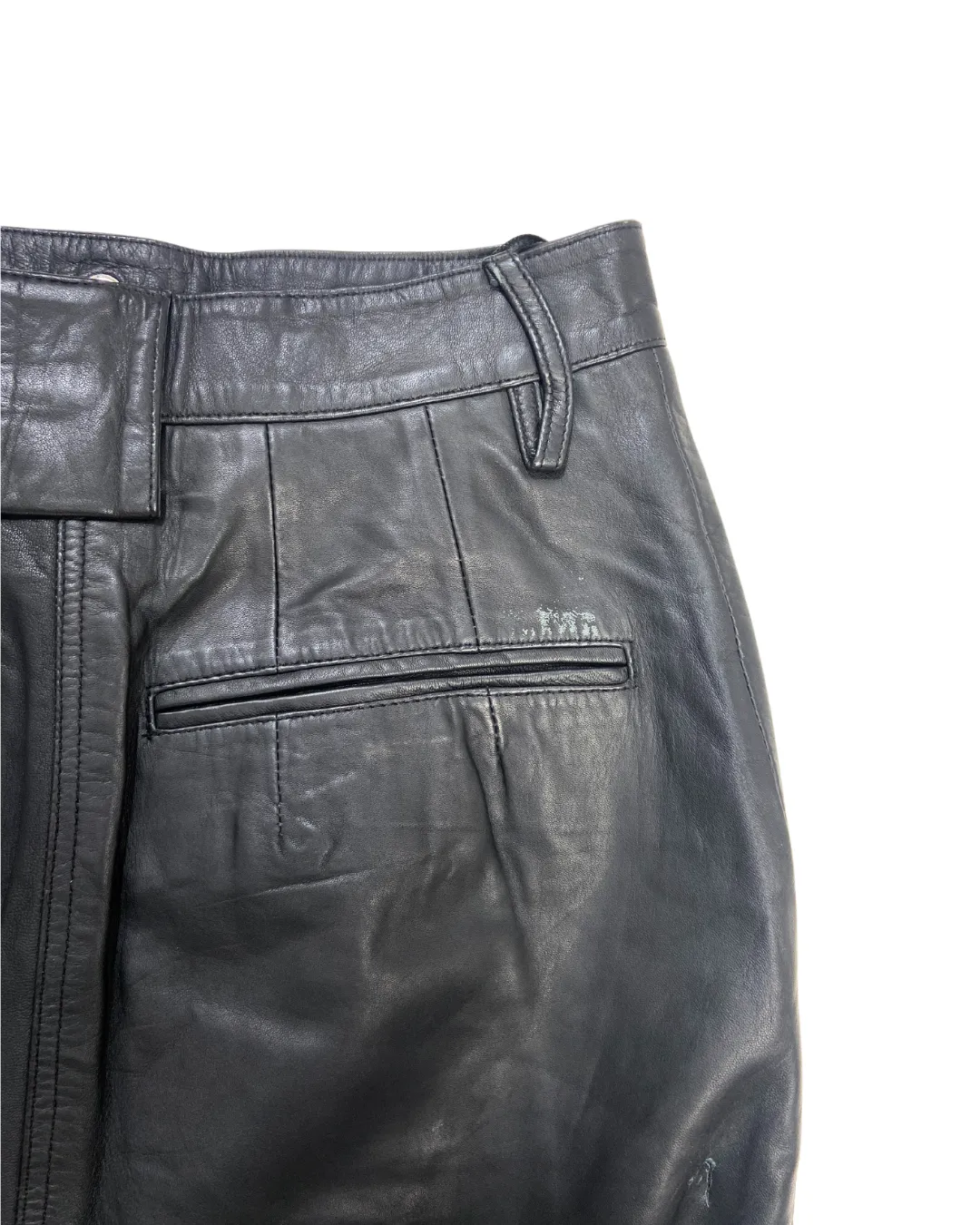 Black Leather Midi Skirt