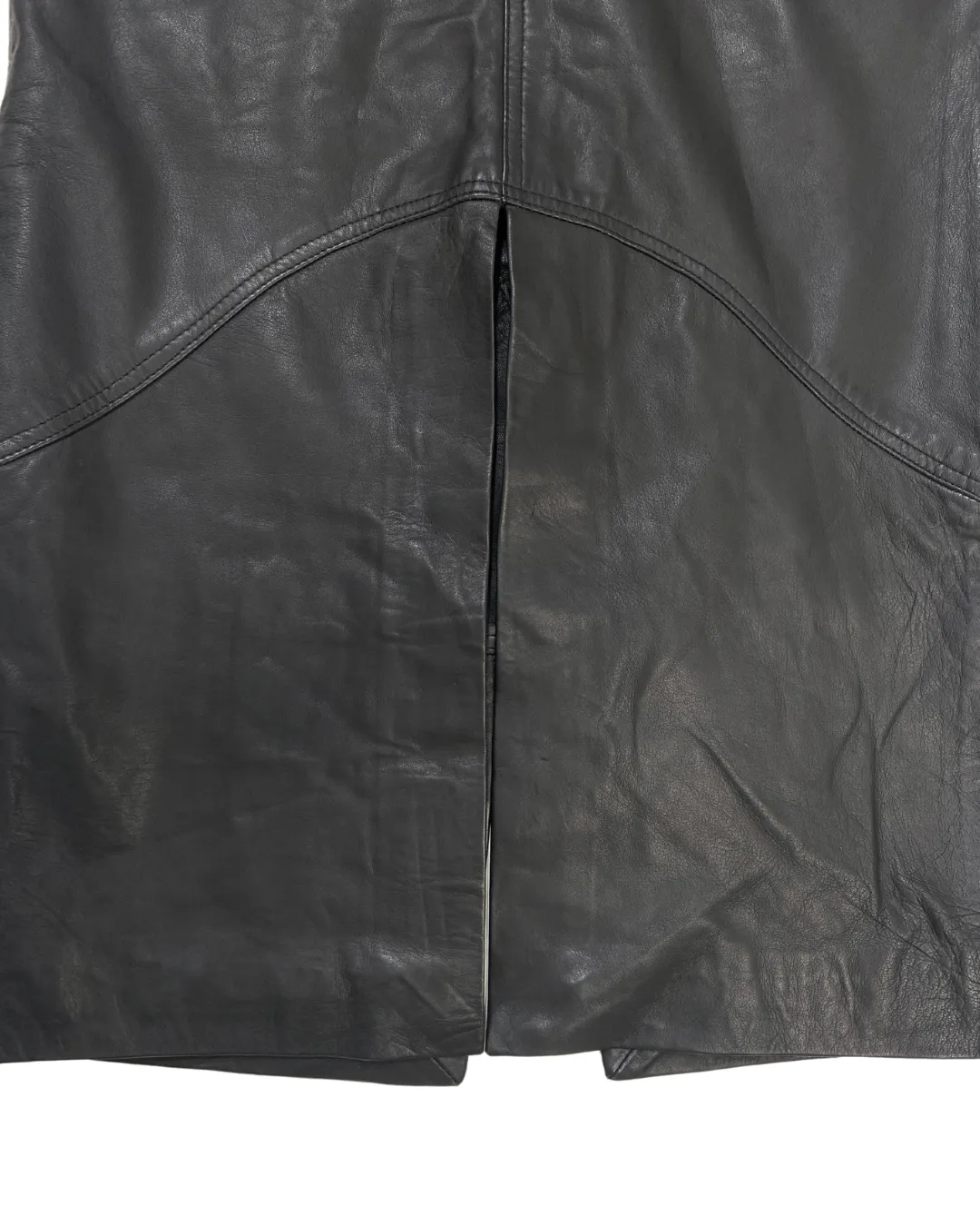 Black Leather Midi Skirt