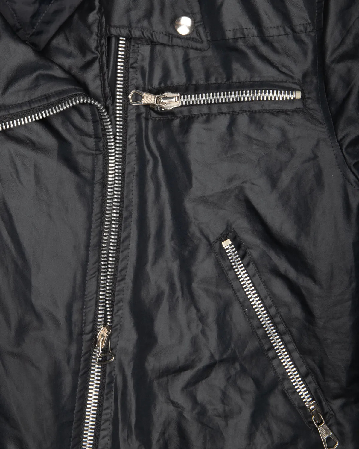 Black waterproof cropped biker jacket