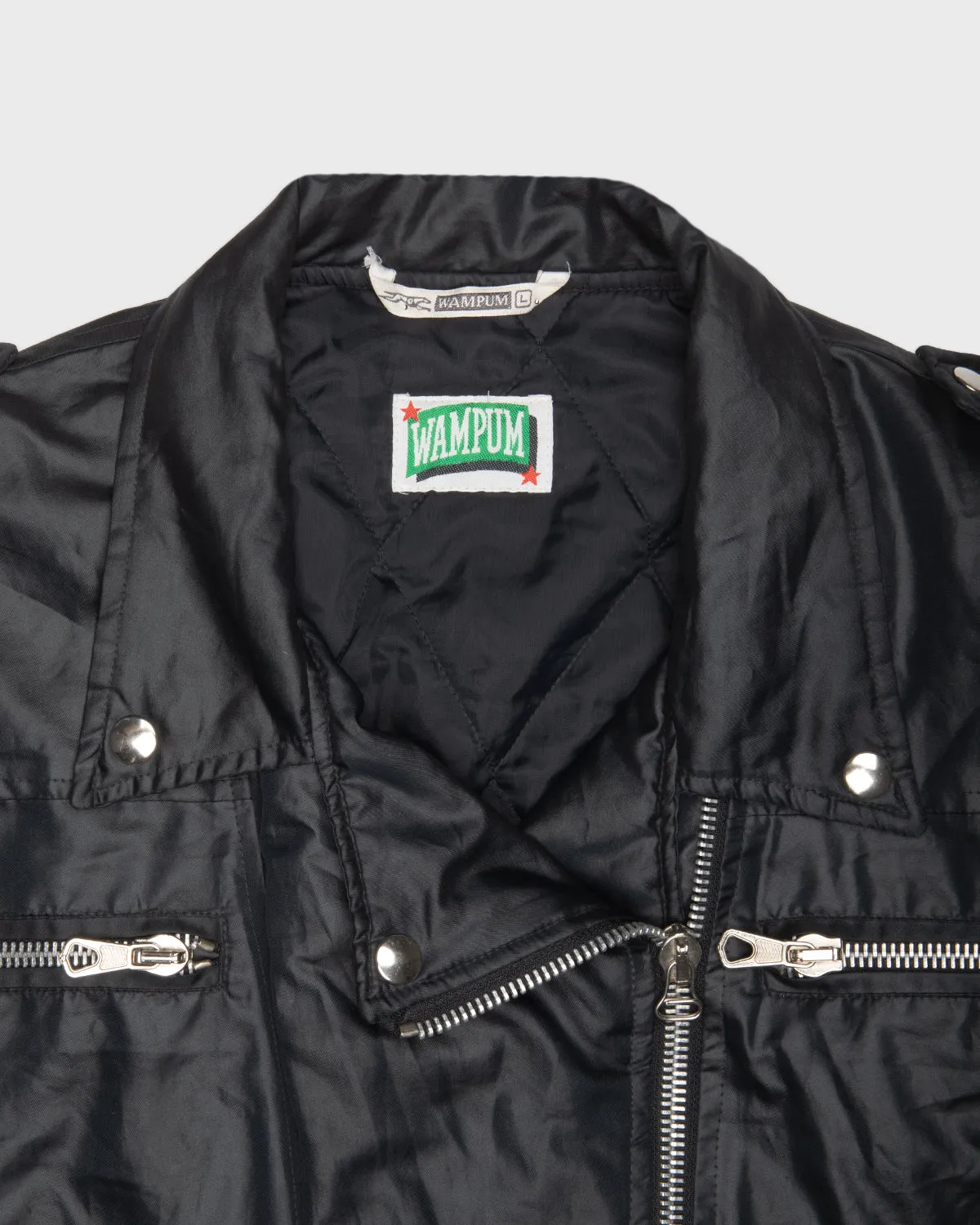 Black waterproof cropped biker jacket