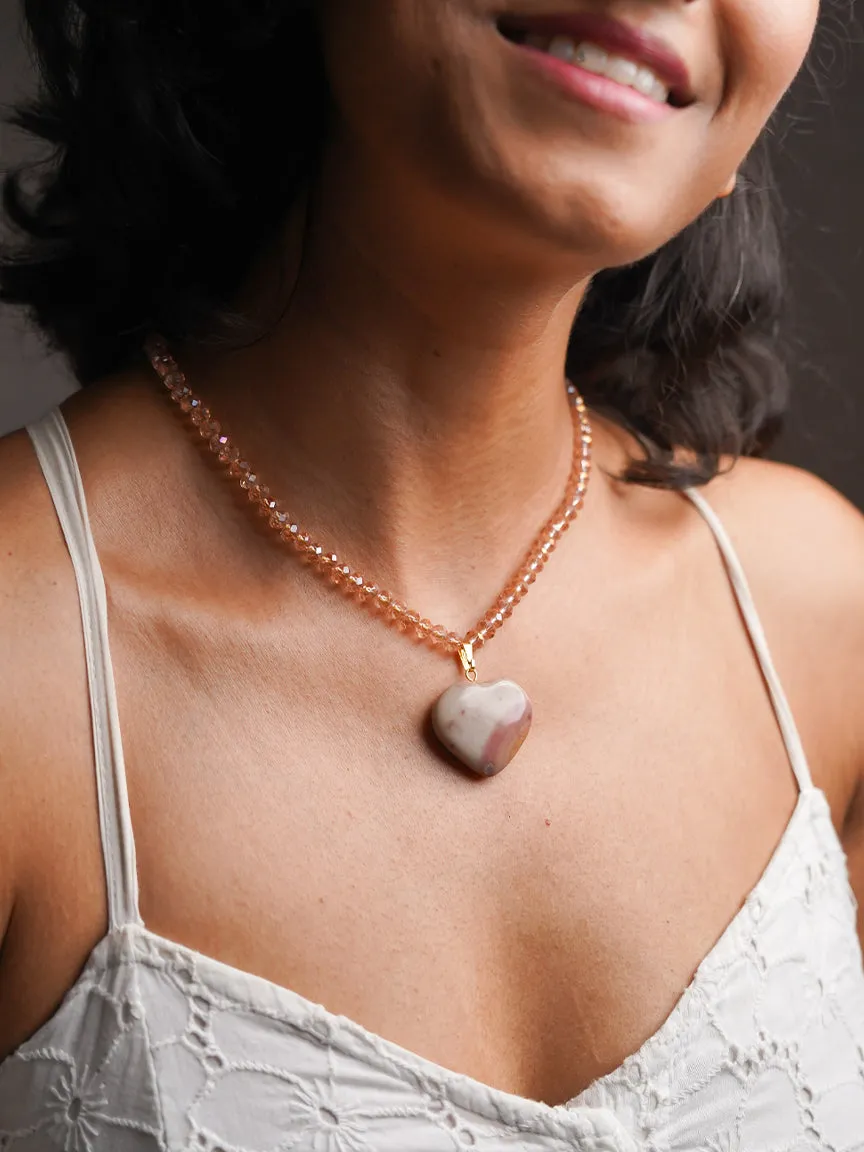 Blush Heart Crystal Pendant