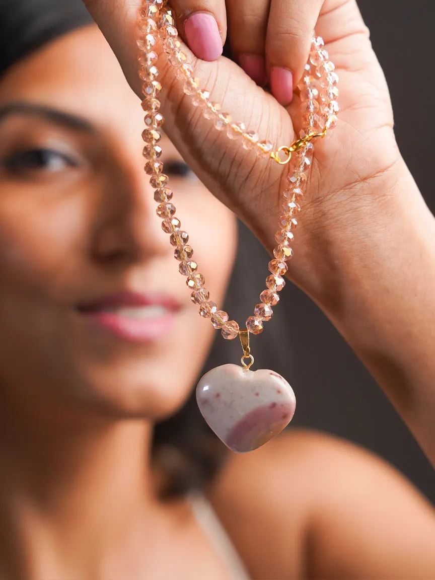 Blush Heart Crystal Pendant