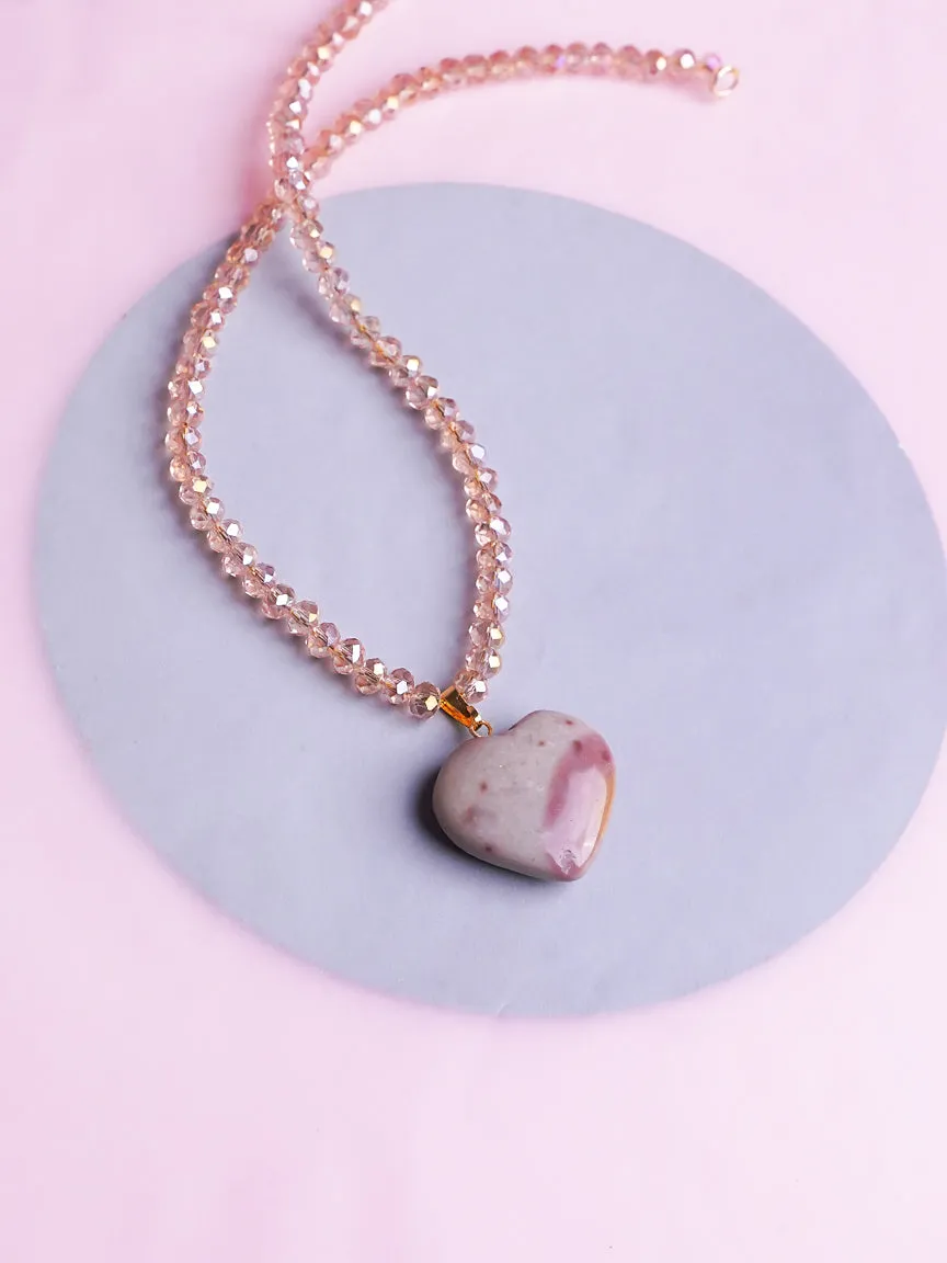 Blush Heart Crystal Pendant