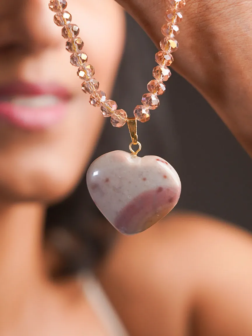 Blush Heart Crystal Pendant