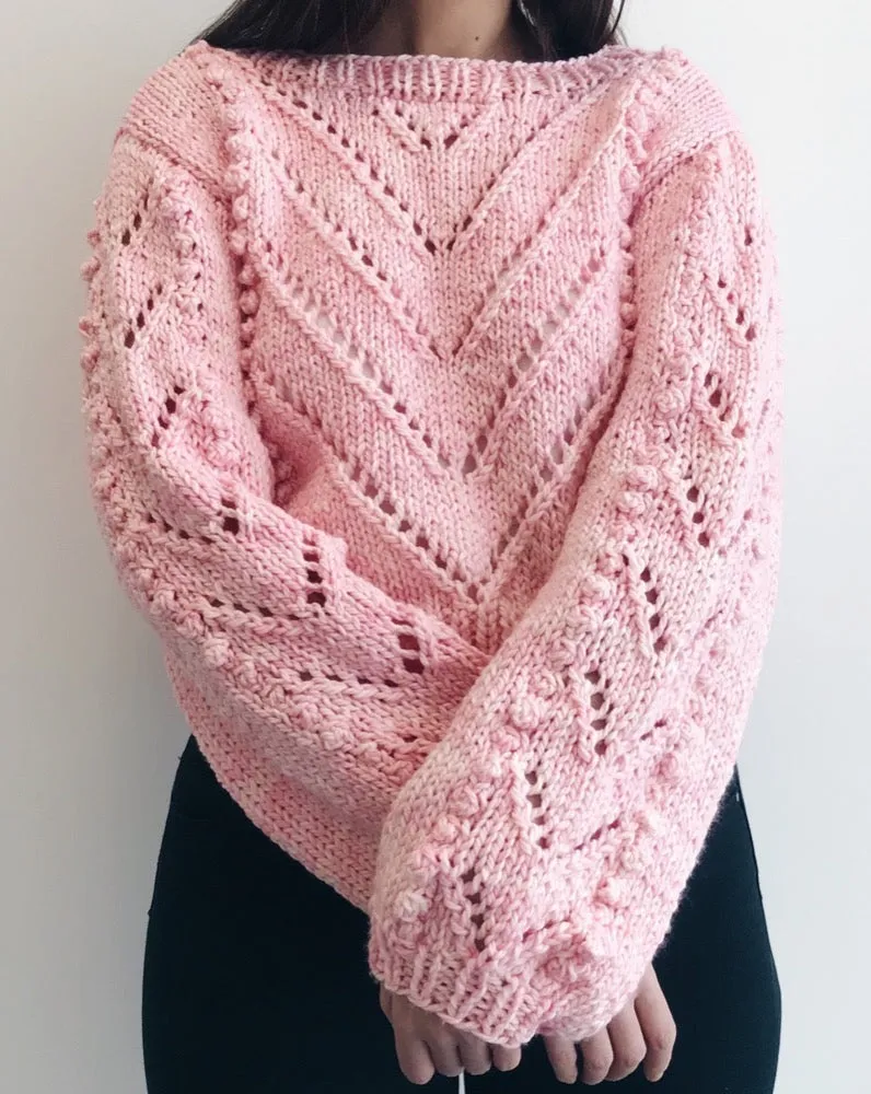Bobble Tea Sweater - Downloadable Knitting Pattern