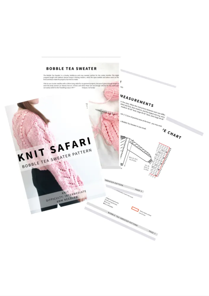 Bobble Tea Sweater - Downloadable Knitting Pattern