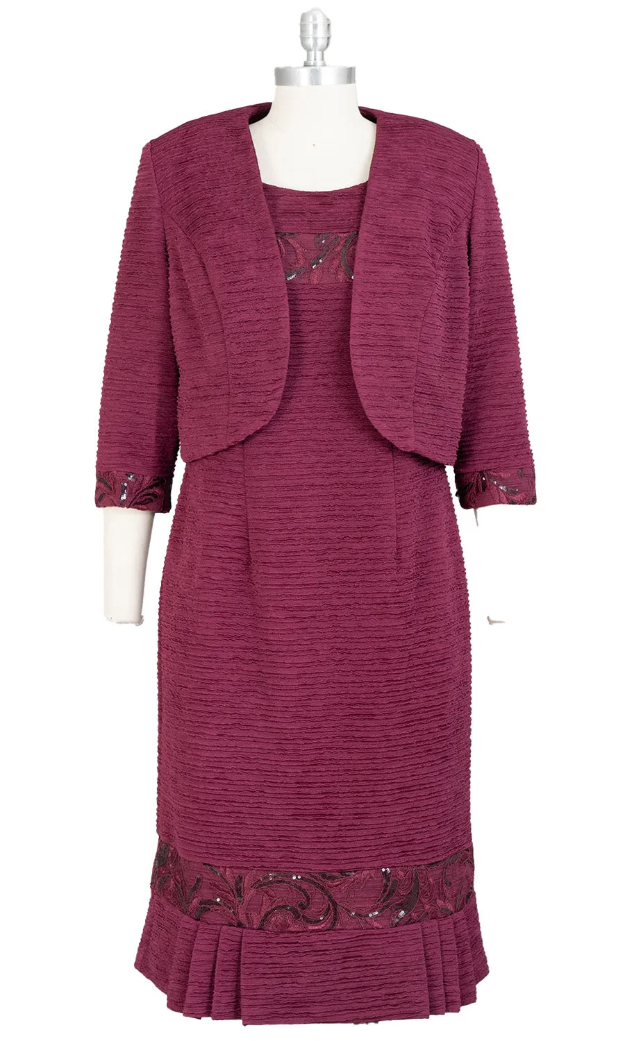 Brianna Milay Jkt Dress 28981-Burgundy