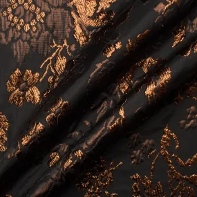 Bronze Metallic Floral Black Cloqué