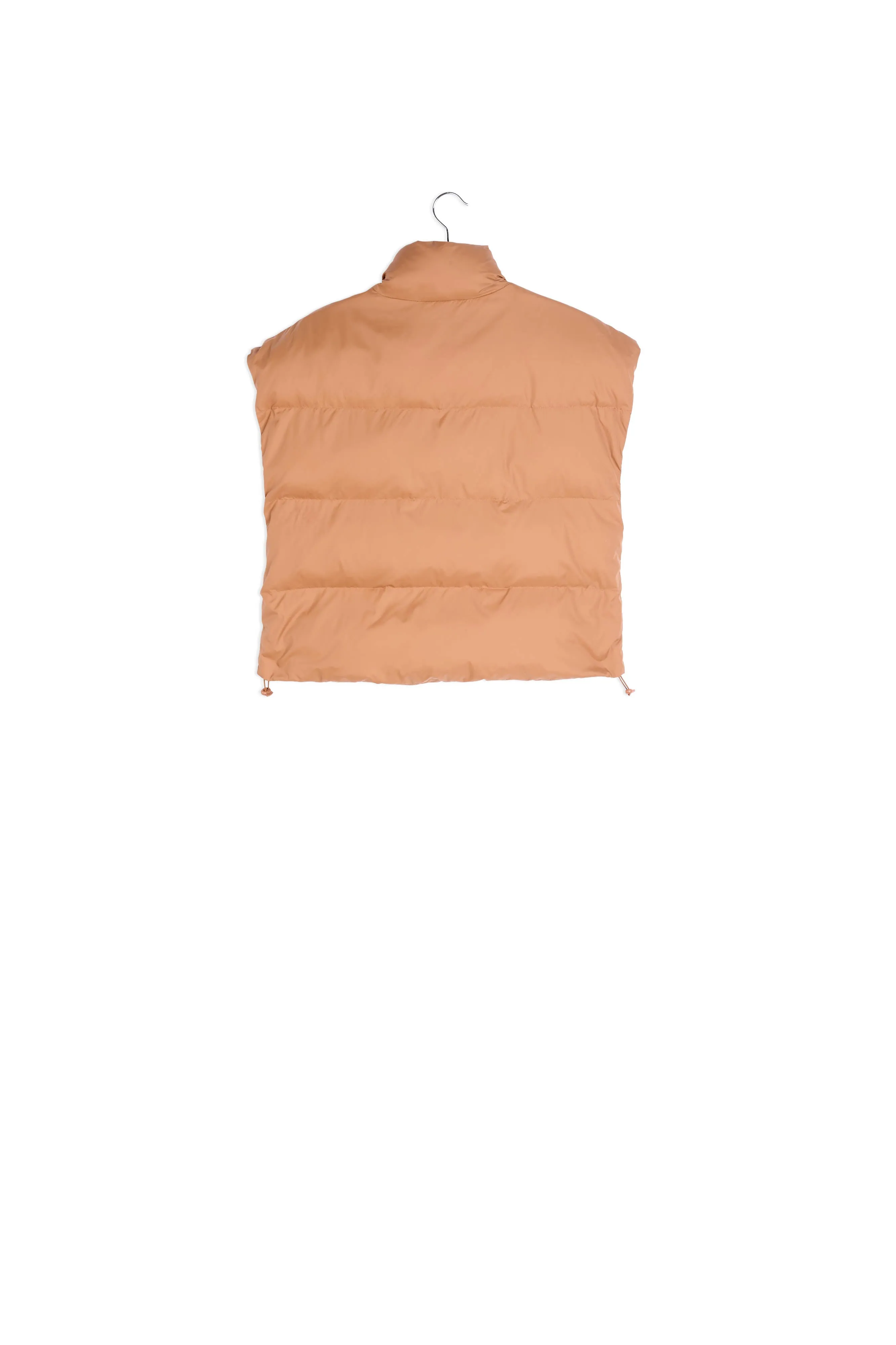 Brown sleeveless puffer jacket