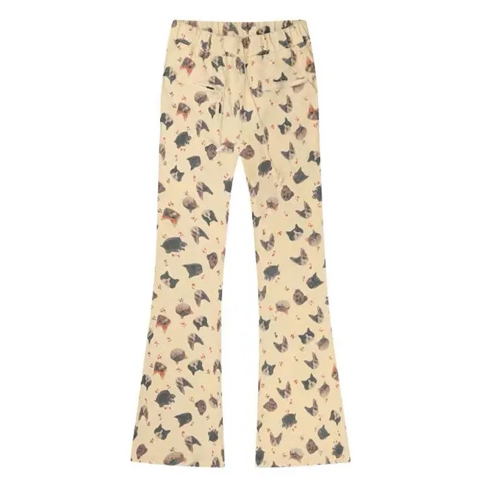 Cat Print Graphic Pants