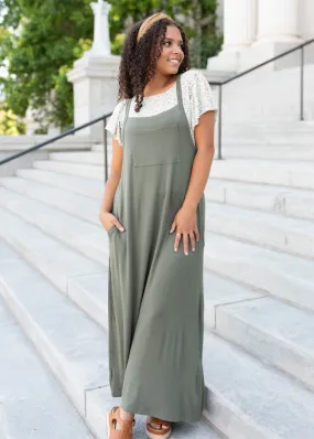 Charli Olive Overall Maxi Dress