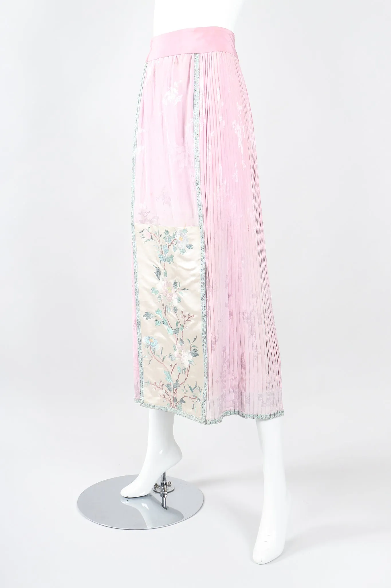 Chinese Spring Blossom Pleated Skirt