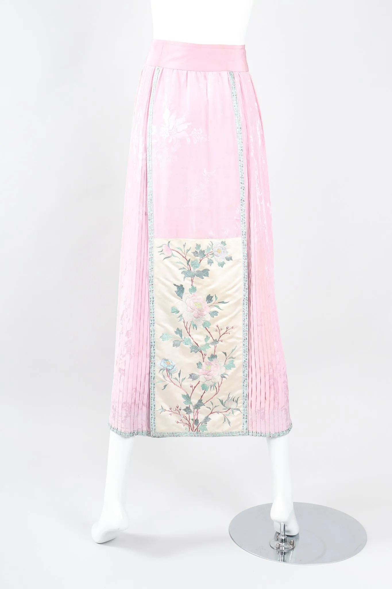 Chinese Spring Blossom Pleated Skirt
