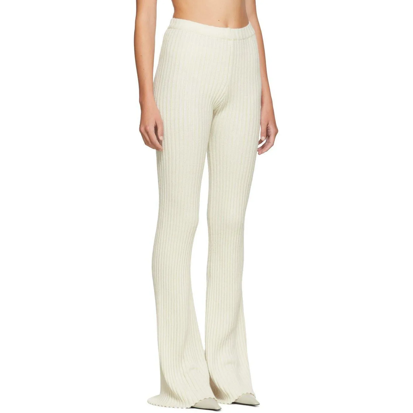Christina Seewald SSENSE Exclusive Off-White Rib Knit Lounge Pants