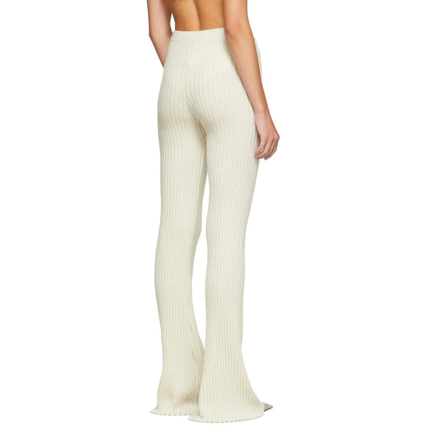 Christina Seewald SSENSE Exclusive Off-White Rib Knit Lounge Pants