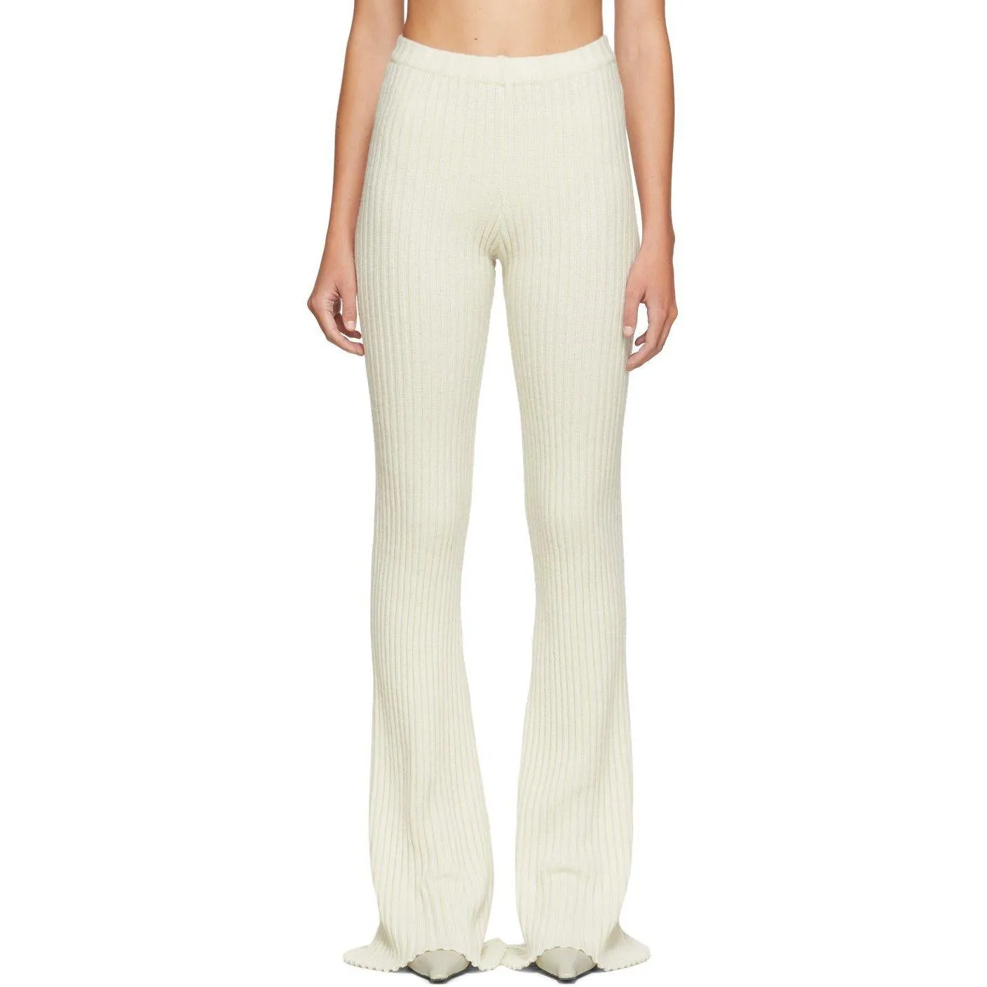 Christina Seewald SSENSE Exclusive Off-White Rib Knit Lounge Pants