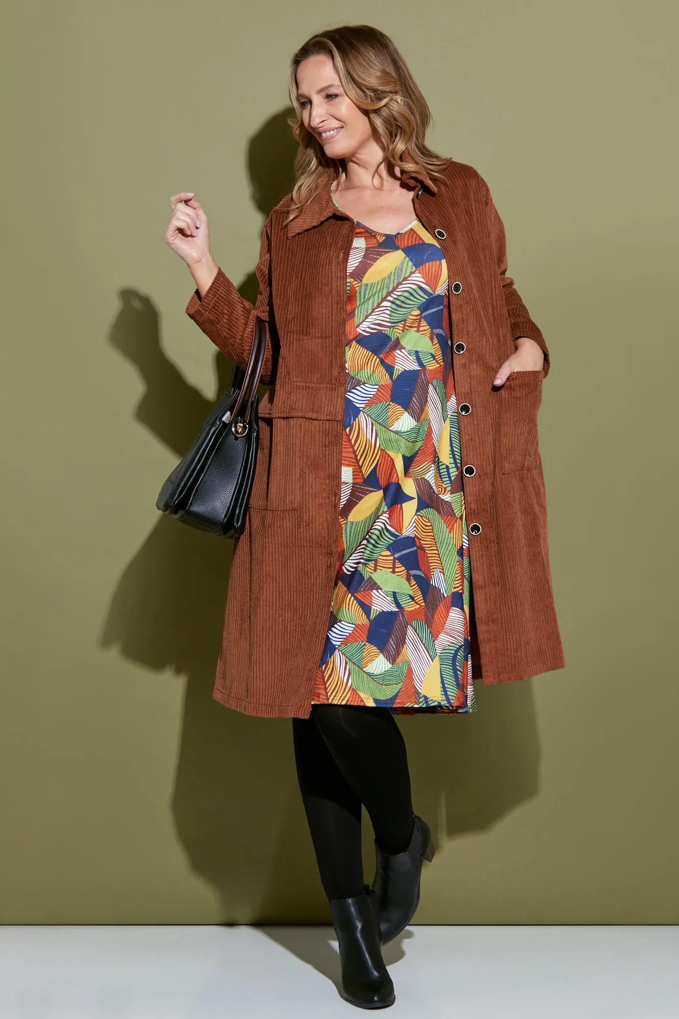 Christobel Sleeved Dress - Autumnal