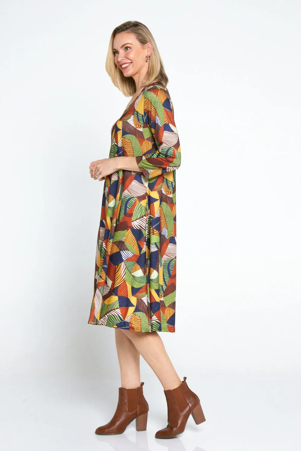 Christobel Sleeved Dress - Autumnal