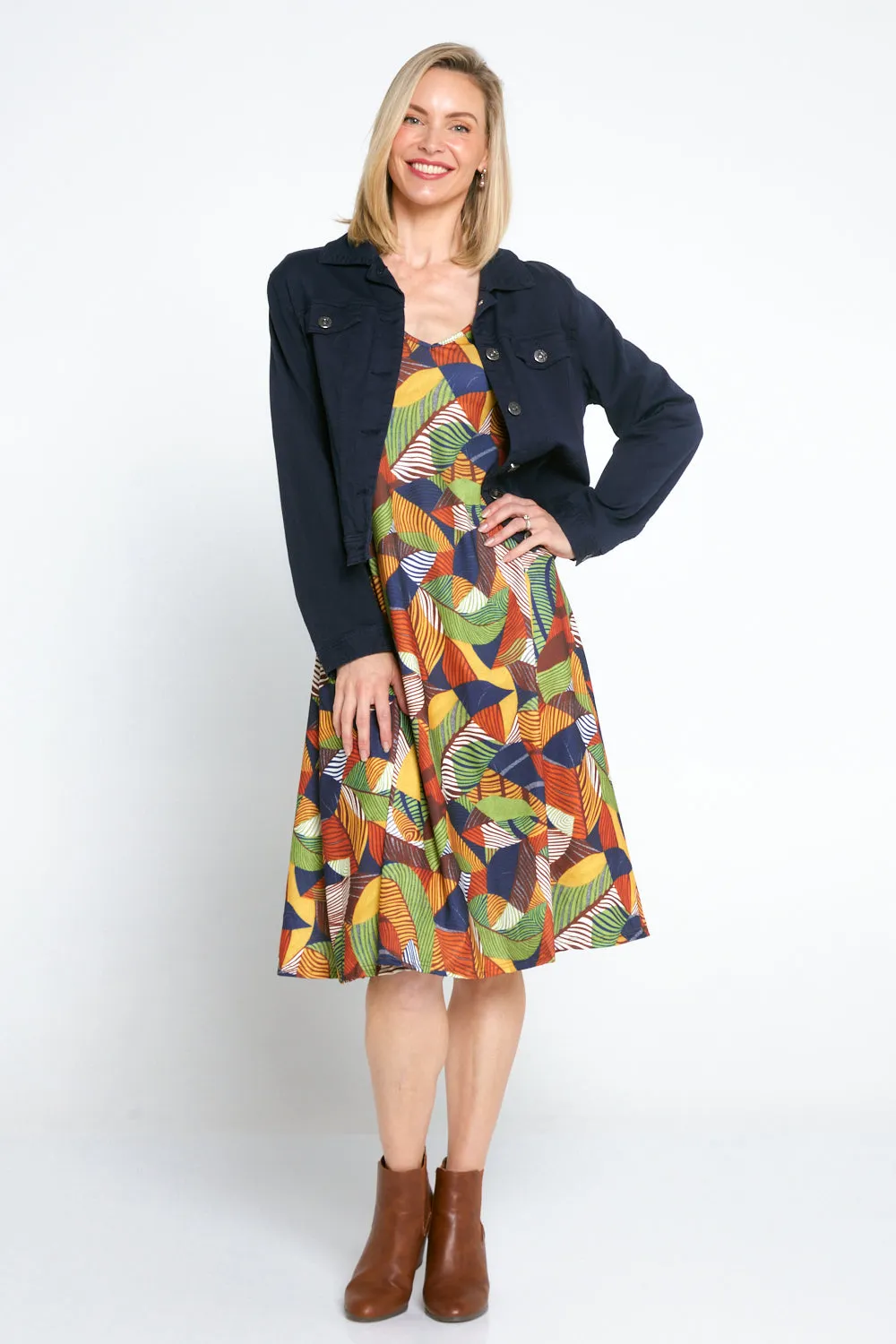 Christobel Sleeved Dress - Autumnal