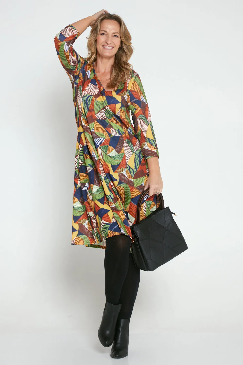 Christobel Sleeved Dress - Autumnal