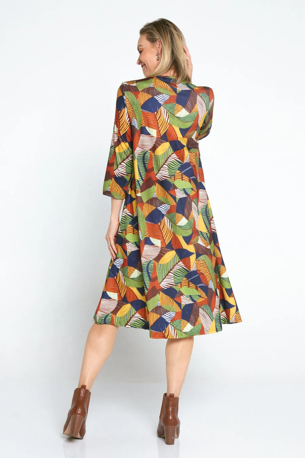Christobel Sleeved Dress - Autumnal