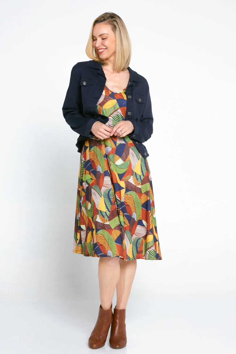 Christobel Sleeved Dress - Autumnal