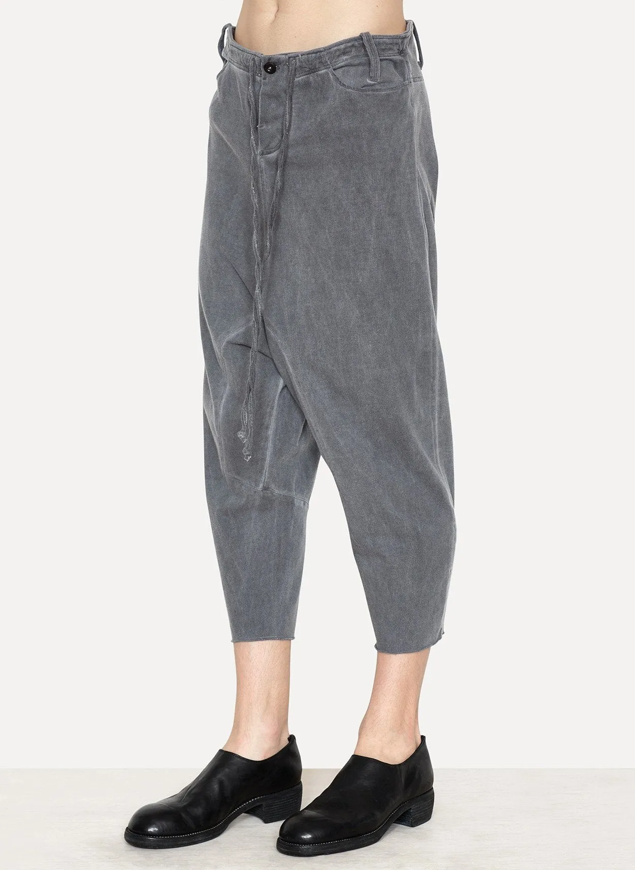 Cold Black Cotton Tailored Back Pant