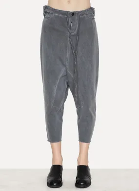 Cold Black Cotton Tailored Back Pant
