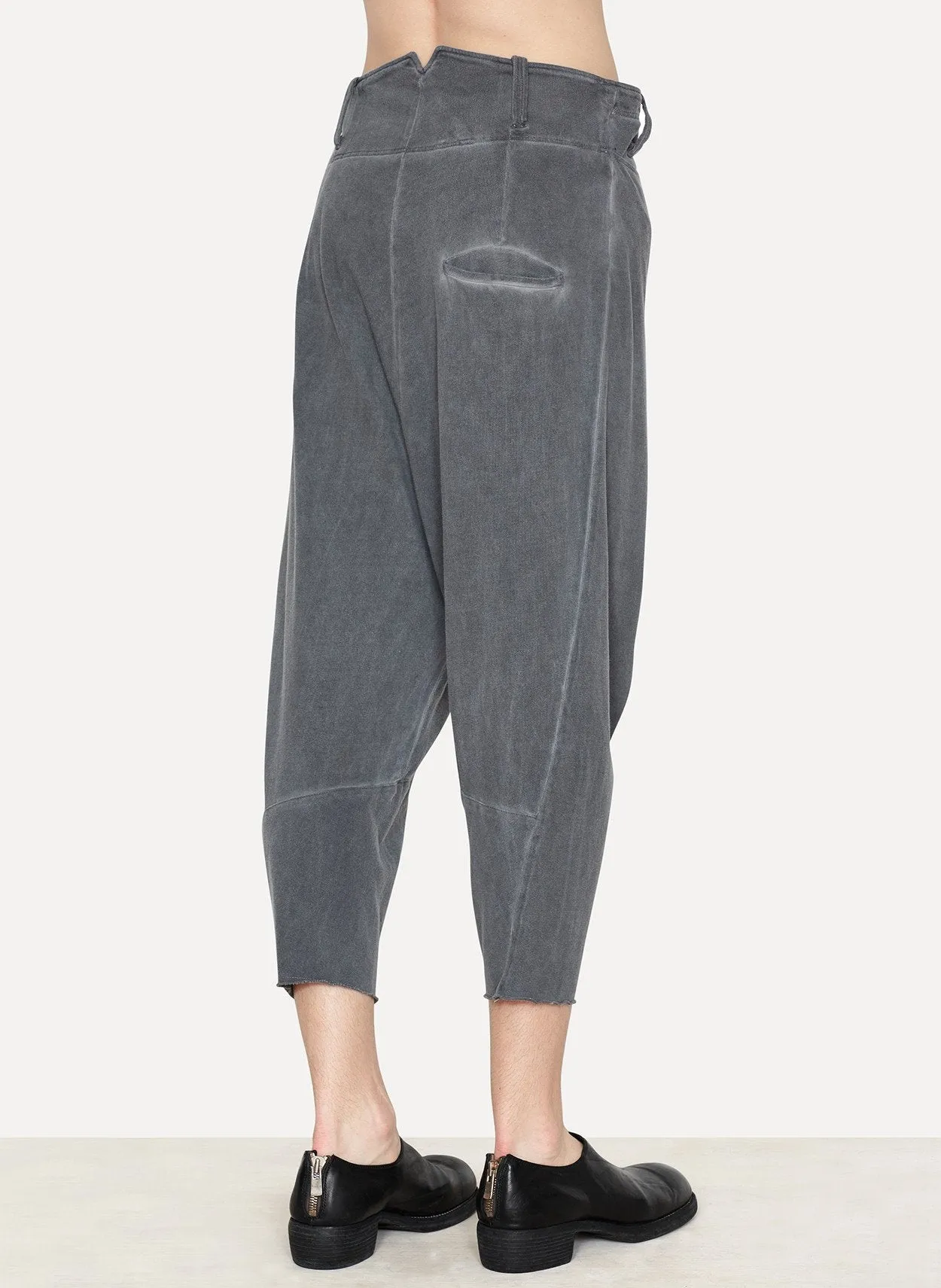 Cold Black Cotton Tailored Back Pant