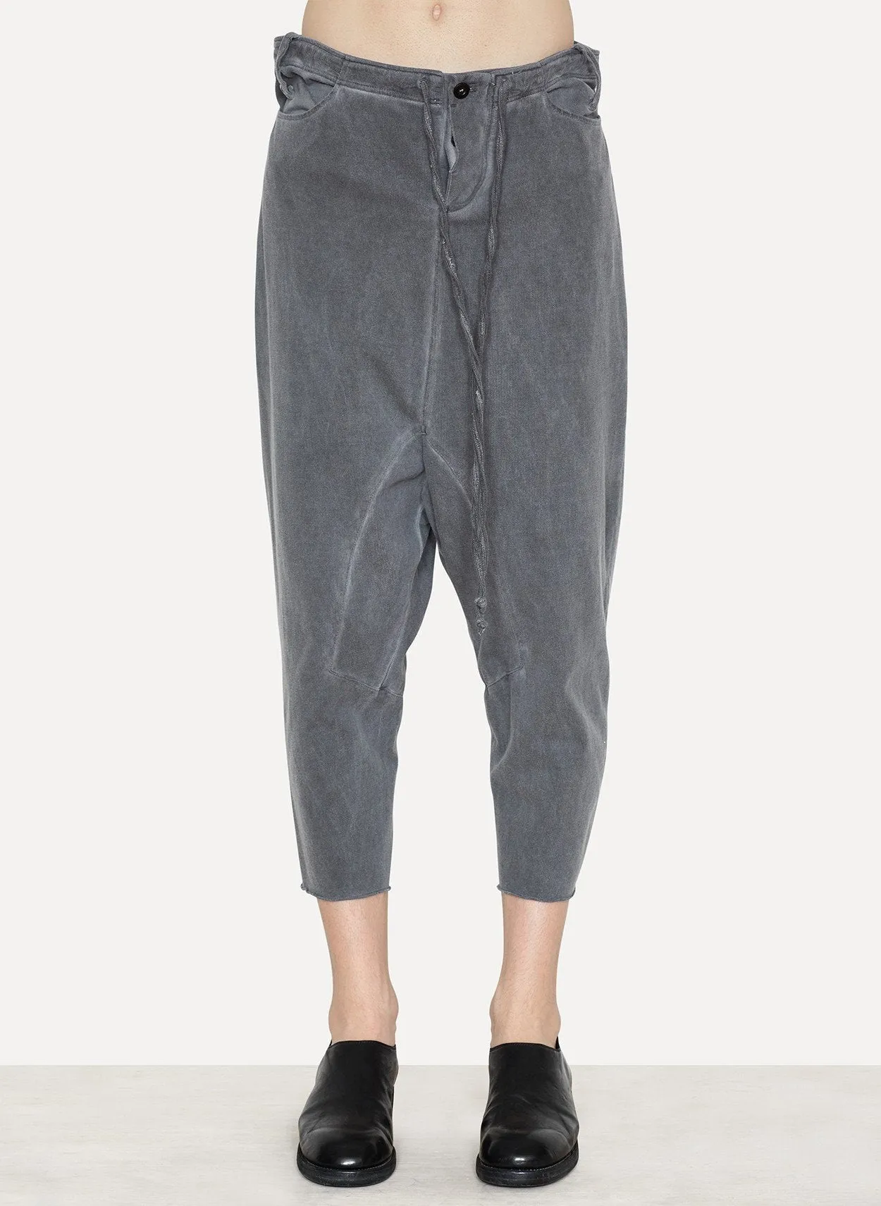 Cold Black Cotton Tailored Back Pant
