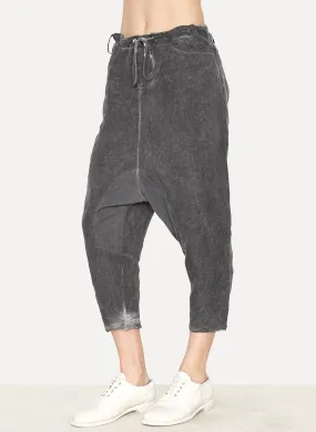 Cold Black Linen Tailored Back Pant